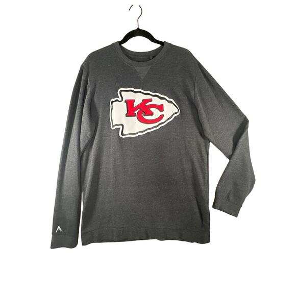 Antigua, NFL Kansas City Chiefs Gray L/S Light Performance Sweater, Size L - Picture 1 of 8